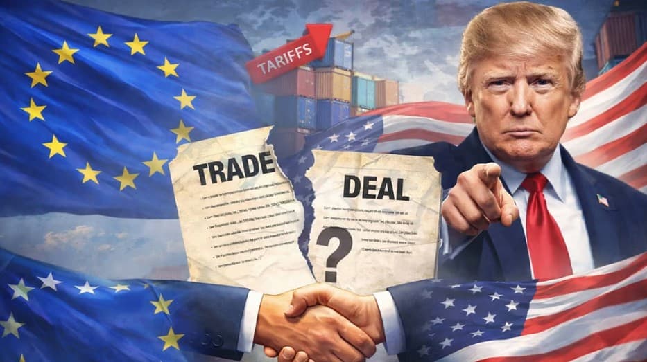 Thumbnail for যুক্তরাষ্ট্রের সঙ্গে ইইউ-এর বাণিজ্য চুক্তি স্থগিত